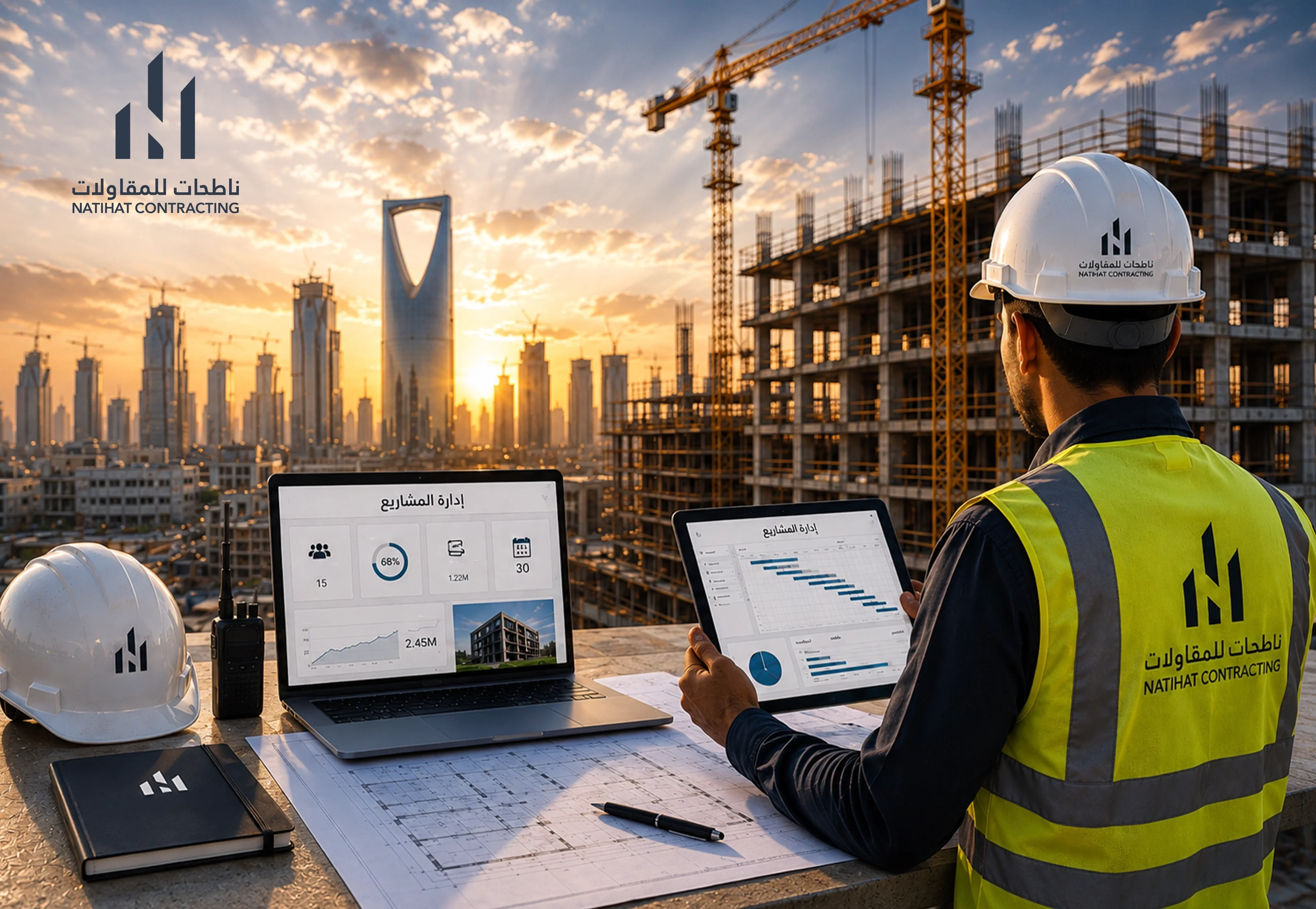 خدمات إدارة المشاريع في الرياض | شركة الناطحات الإنشائية للمقاولات