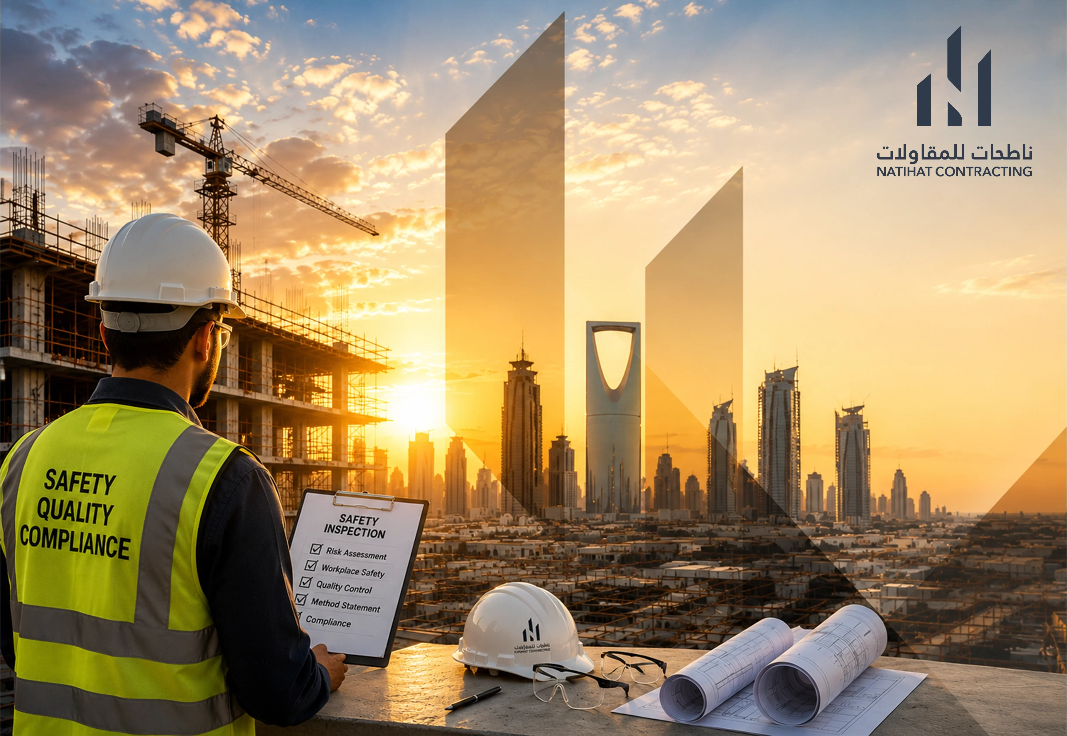 خدمات إدارة السلامة والجودة في الرياض | شركة الناطحات الإنشائية للمقاولات